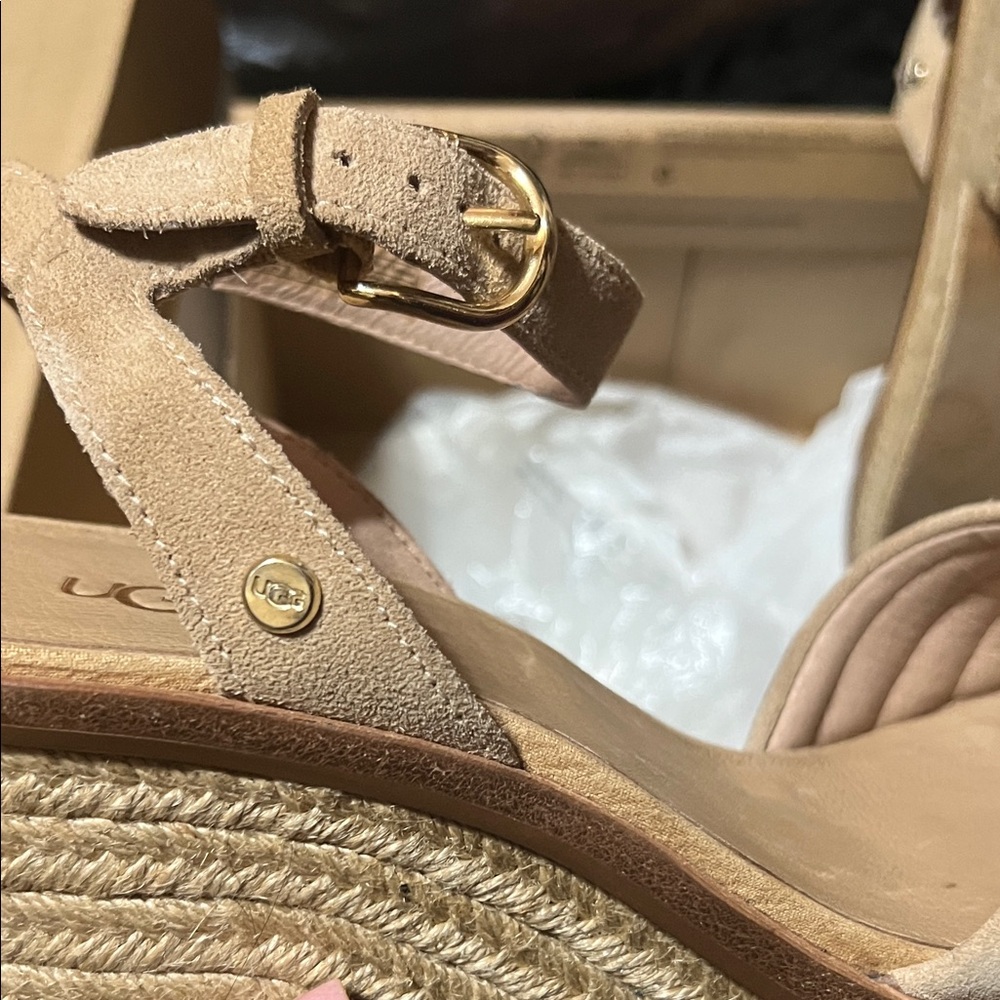 UGG Women's Beige Ankle Strap Sandals - Picture 5 of 7
